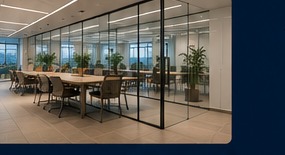 Modern commercial glass interior